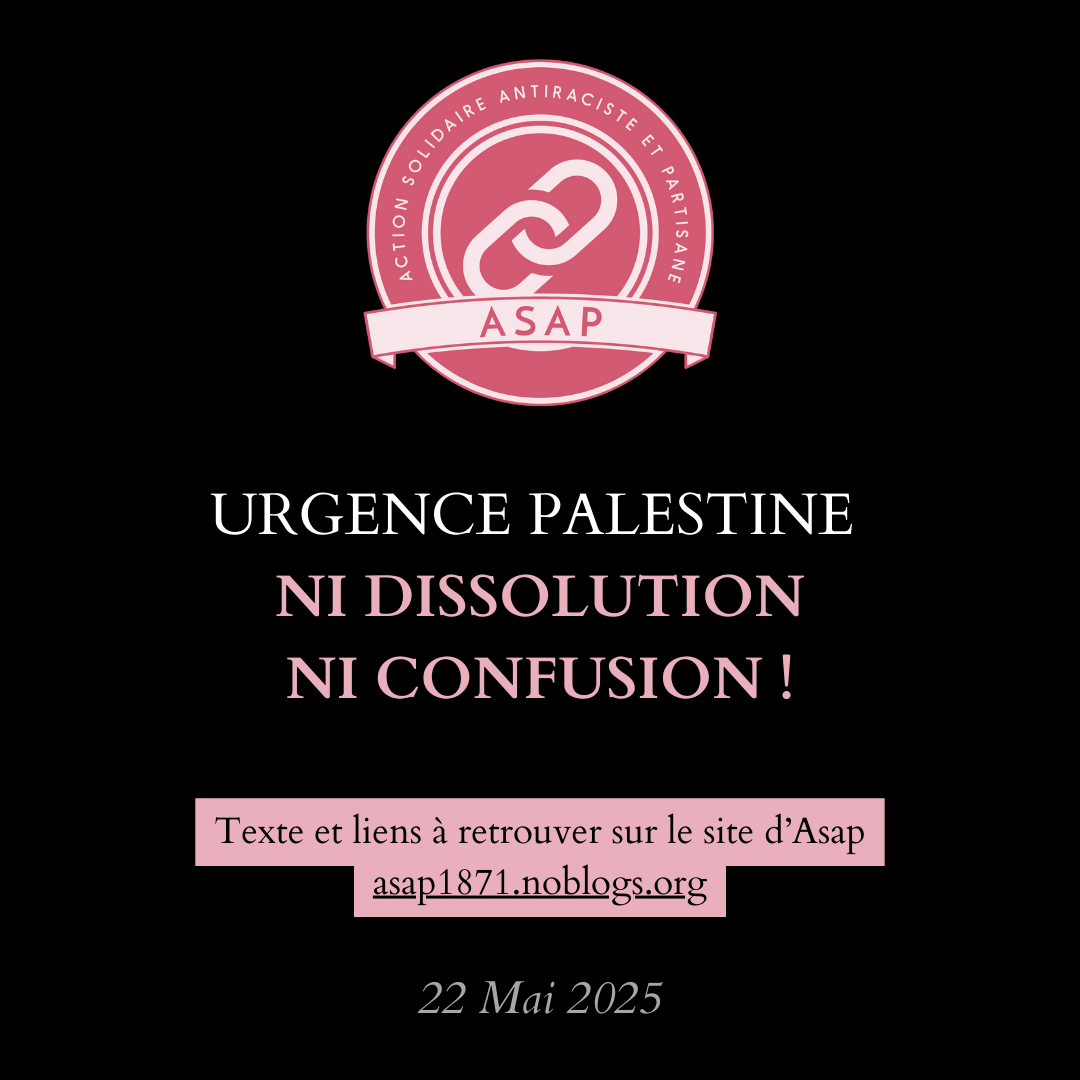 Urgence Palestine, ni dissolution, ni confusion